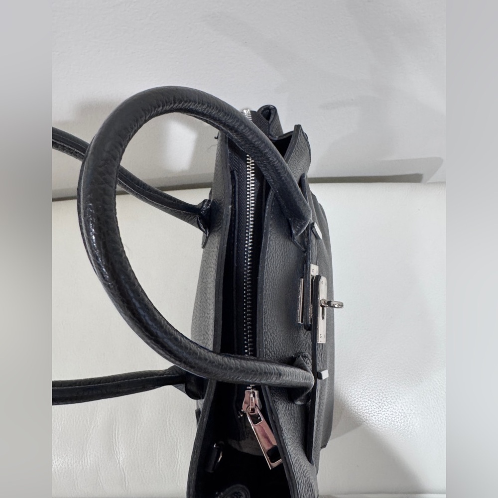 SOFIA CARDONI Black Leather Bag With Top Handles - Picture 9 of 16